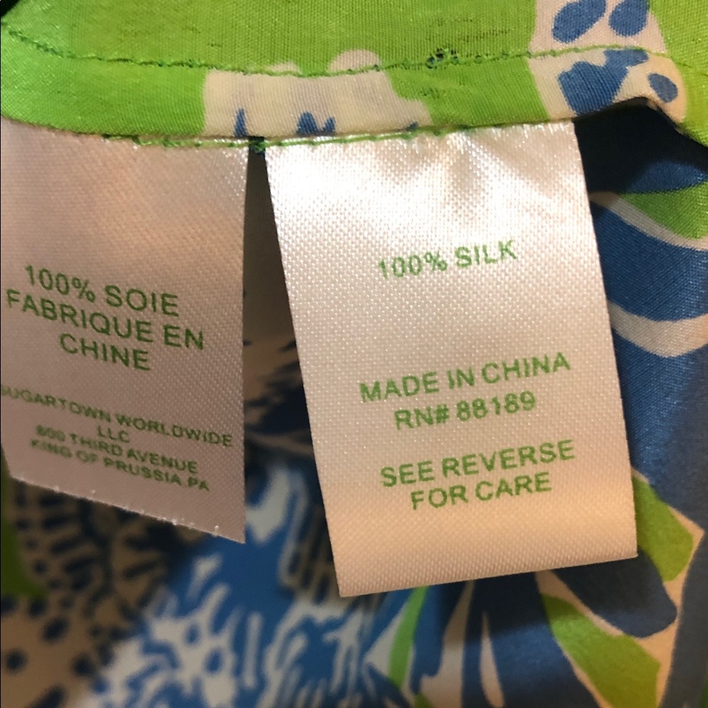 Lilly Pulitzer Vibrant Blue and Green Blouse - Picture 6 of 6